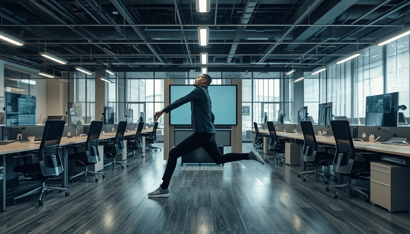 SpineShift micro-movement break demonstration in the office